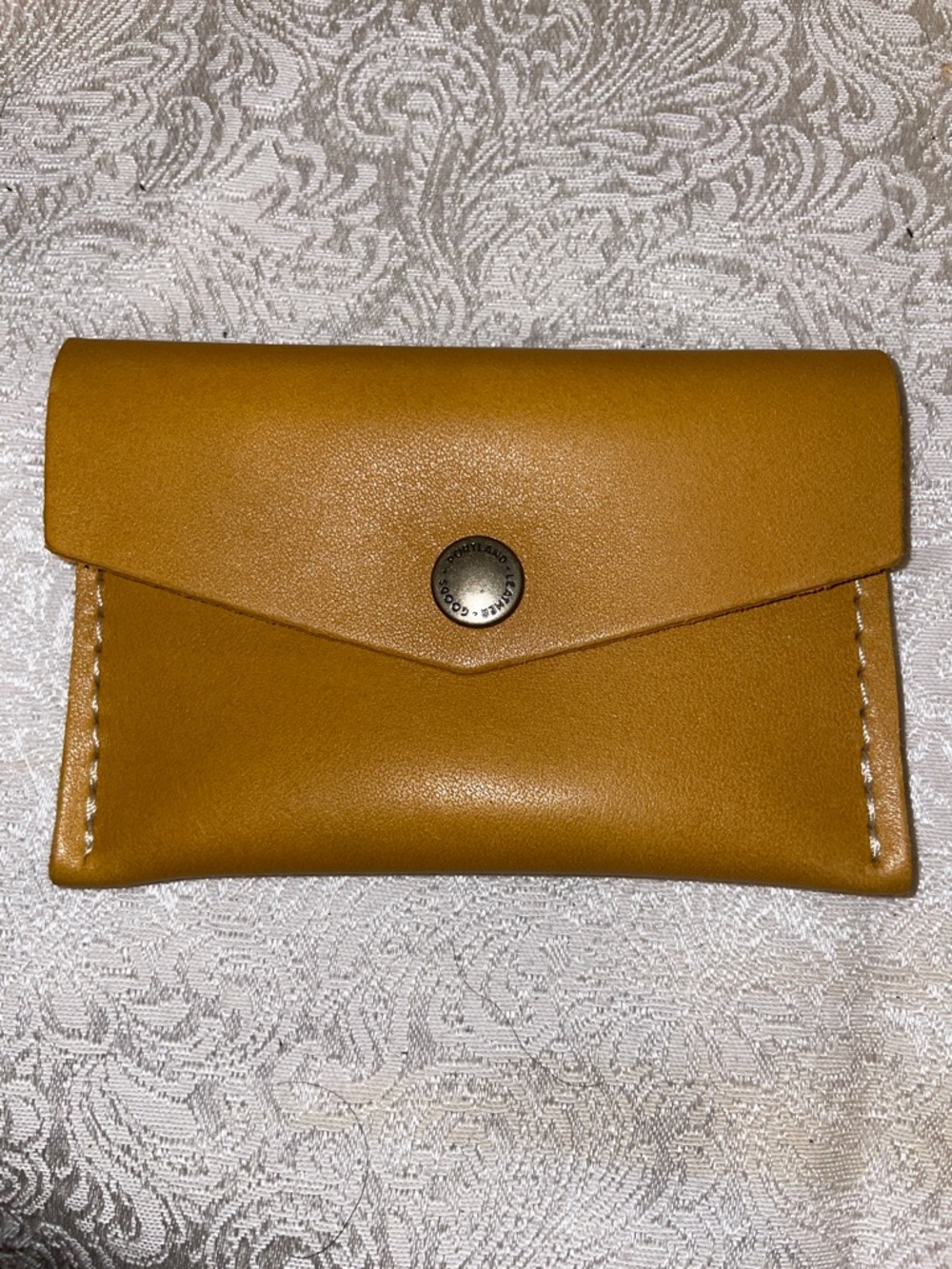 Portland Leather Mustard Yellow Card Wallet